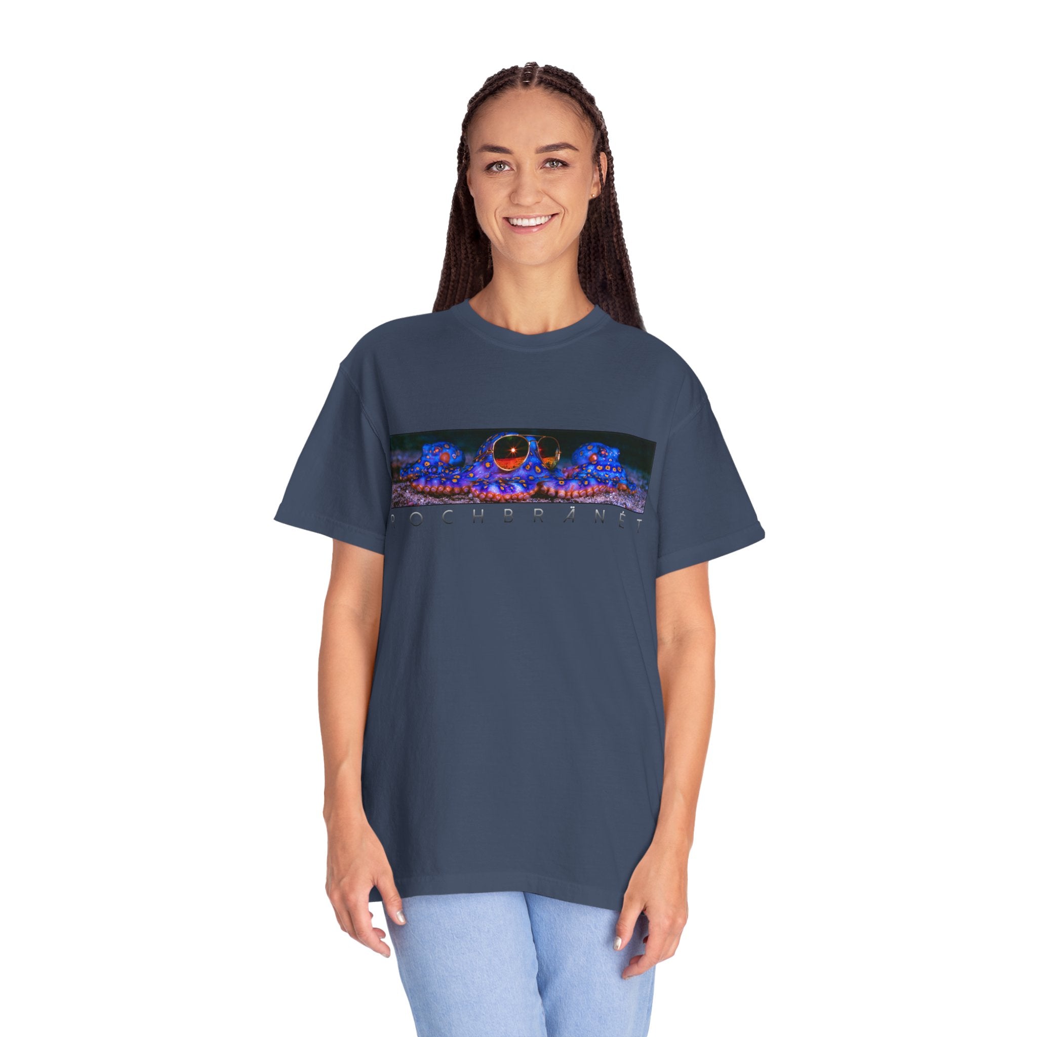 Blue Ring Octopus Graphic T-Shirt